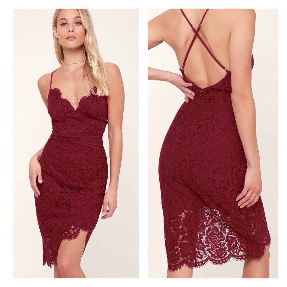LULUS Flirting with Desire Lace Body Dress XS